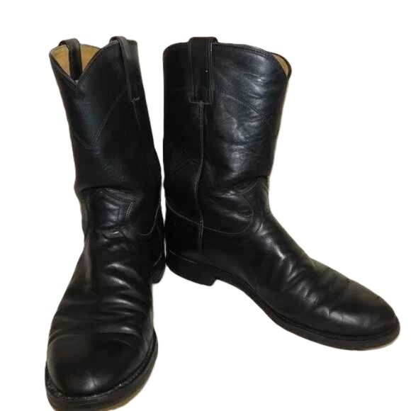 Justin Boots Other - Justin Black Leather Cowboy Western Boots Size 9D